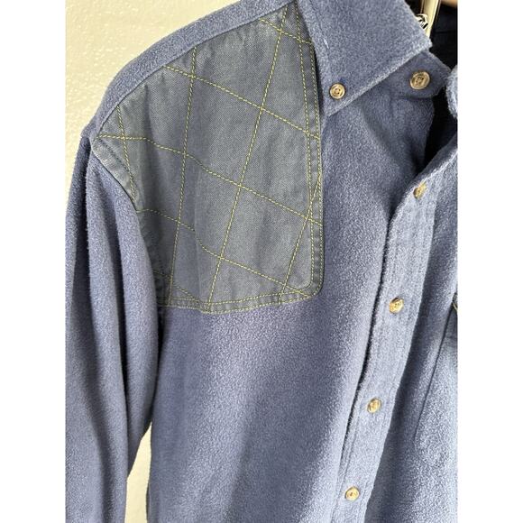 Vineyard Vines Crosby Shirt Men's Medium Blue 100% Cotton Flannel Elbow Patch - Picture 5 of 15